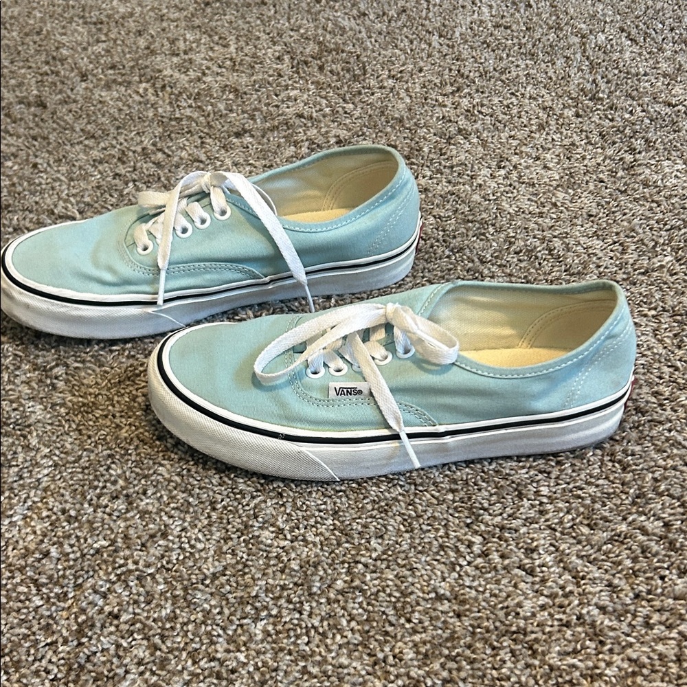 Vans Aqua Canvas Sneakers with White Accents - Picture 5 of 8
